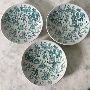 Set of 3 Vintage Limited Edition Nymolle Art Faience Høyrup Pattern Plates
